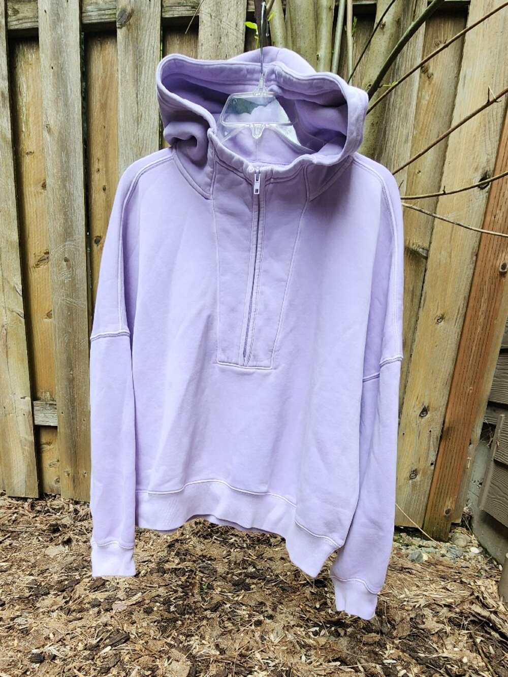 Women's XXL Abercrombie lilac pullover hoodie quarter zip cropped